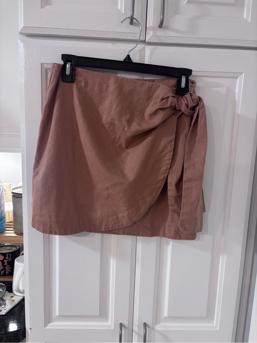 ASOS Dusty Rose Tie-Waist Mini Skirt